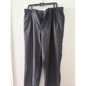 Allen Solly Men's Dress Pants Black 100% Wool Pleated Made In Italy Size 40x30